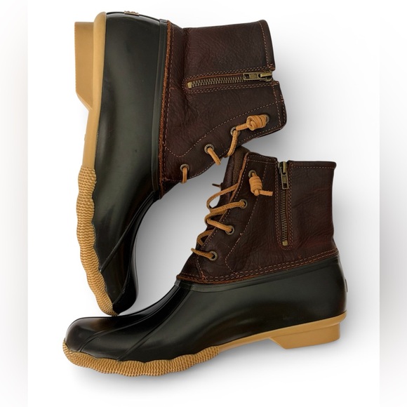 NWOT Sperry Womens Top-Sider Saltwater Duck Boot Brown Leather Size 12 STS91176 - Picture 6 of 10